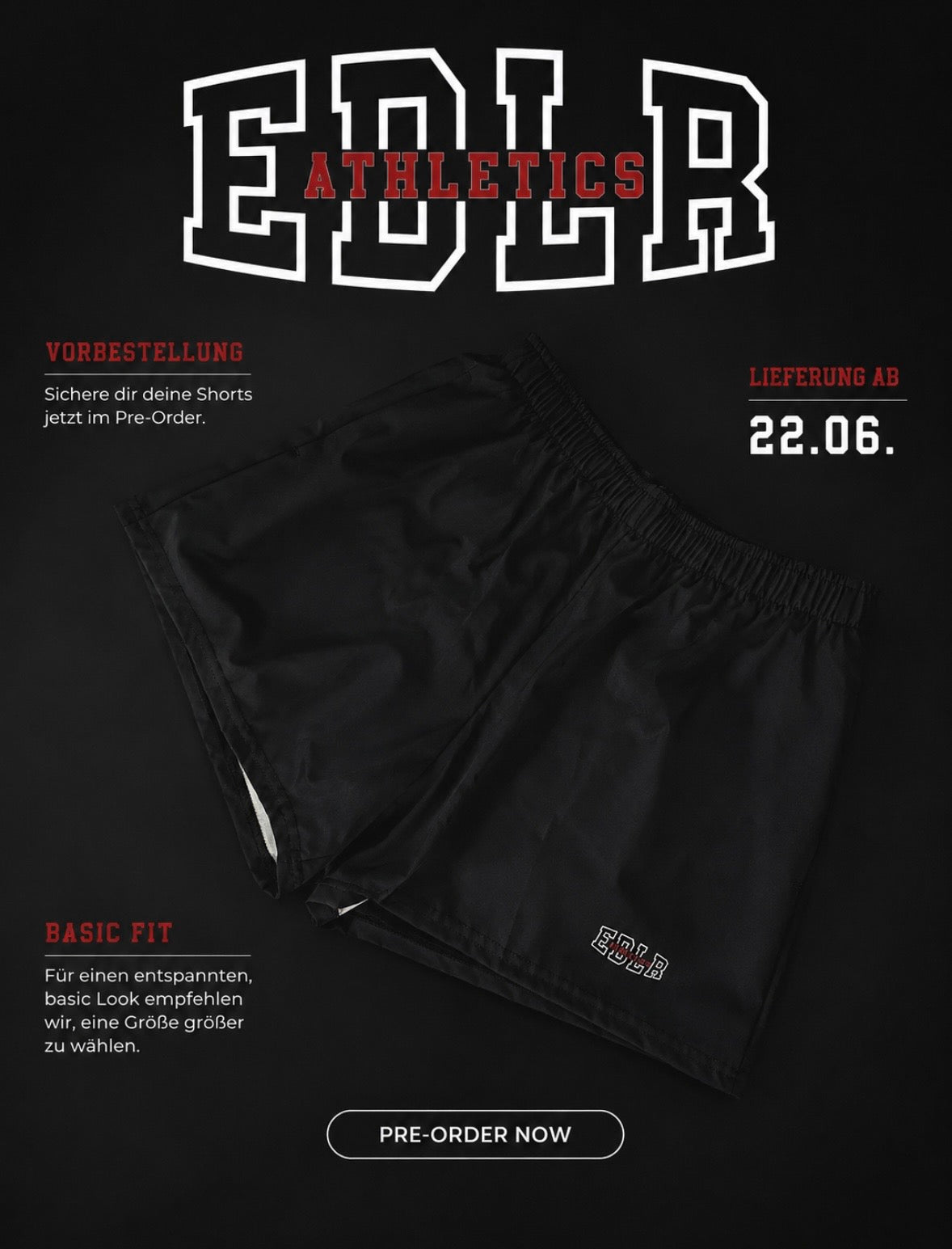 EDLR Athletics Shorts - VORBESTELLUNG VERSAND AB 22.06.2026